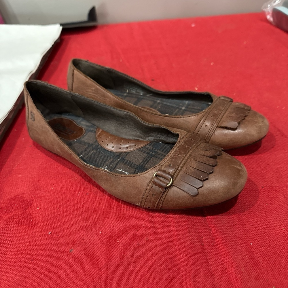 Born Tan Leather Women's Loafers